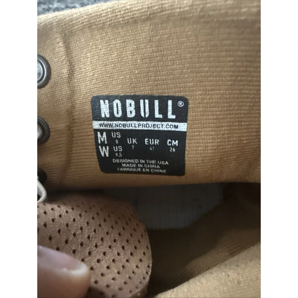 No Bull Women's 9.5 Men's 8‎  Camel Brown Trainer Boots Leather Look Laces
